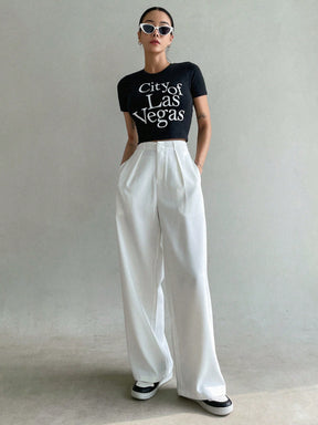 Calça feminina, Calça reta, Calça cintura alta, Calça stretch, Calça conforto, Calça wide leg