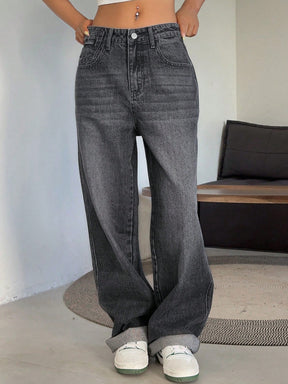 Calça jeans feminina, Calça jeans reta, Calça jeans cintura alta, Calça jeans destroyed,,Calça jeans stretch, Calça jeans lavagem escura, Calça jeans conforto, Calça jeans wide leg