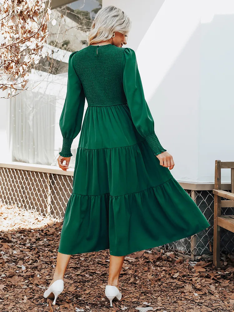 Vestido longo,Vestido texturado,Vestido casual,Vestido elegante,Vestido, Vestido Feminino,