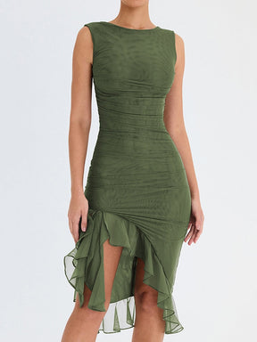 
Vestido com babado,Vestido colorido,Vestido casual,Vestido midi,Vestido de festa,Vestido, Vestido Feminino,