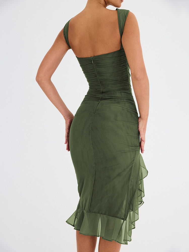 
Vestido com babado,Vestido colorido,Vestido casual,Vestido midi,Vestido de festa,Vestido, Vestido Feminino,