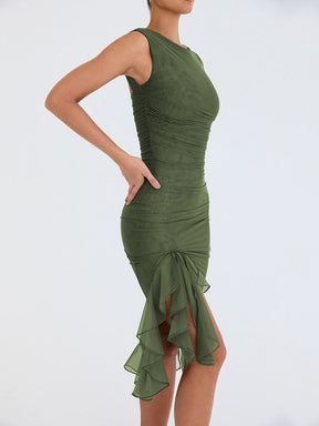 
Vestido com babado,Vestido colorido,Vestido casual,Vestido midi,Vestido de festa,Vestido, Vestido Feminino,